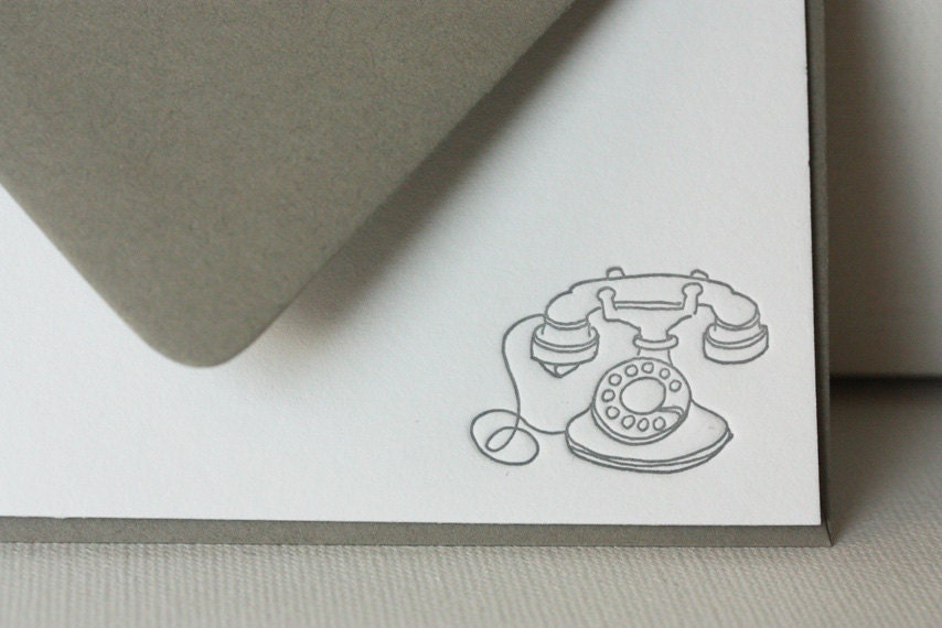 Letterpress Stationery "VINTAGE PHONE II"