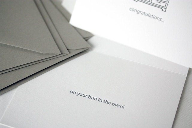 Bun in the Oven - Single Letterpress Card