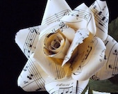 Vintage sheet music rose, regular - paper flower for wedding, gift, or home decor