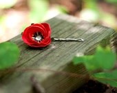 set of 3 poppy hair pins - paper flower accessories for everyday or special event