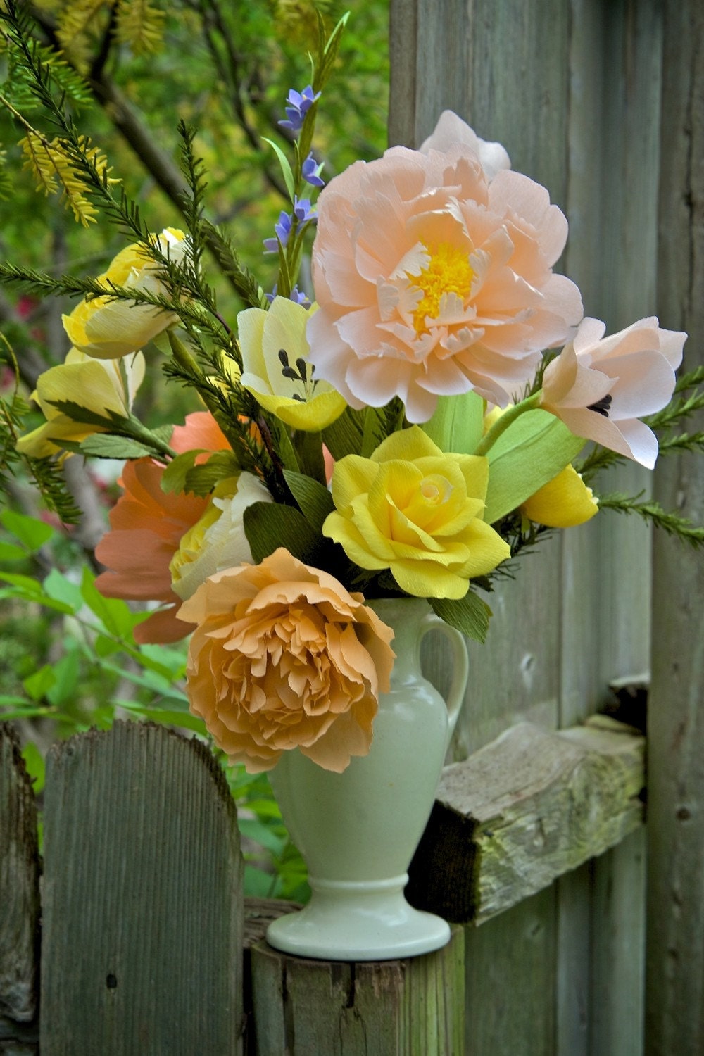 fine evergreen boughs - paper flowers for gift, wedding, or decor