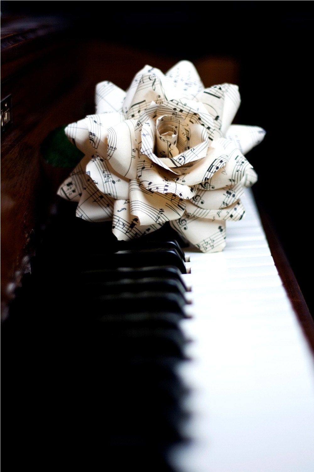 vintage sheet music rose, deluxe - paper flower for gift, wedding, or home decor