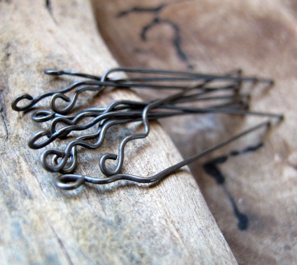 20 Gauge Headpins. Oxidized Brass Headpins. Patina Findings. Antique loop Headpins