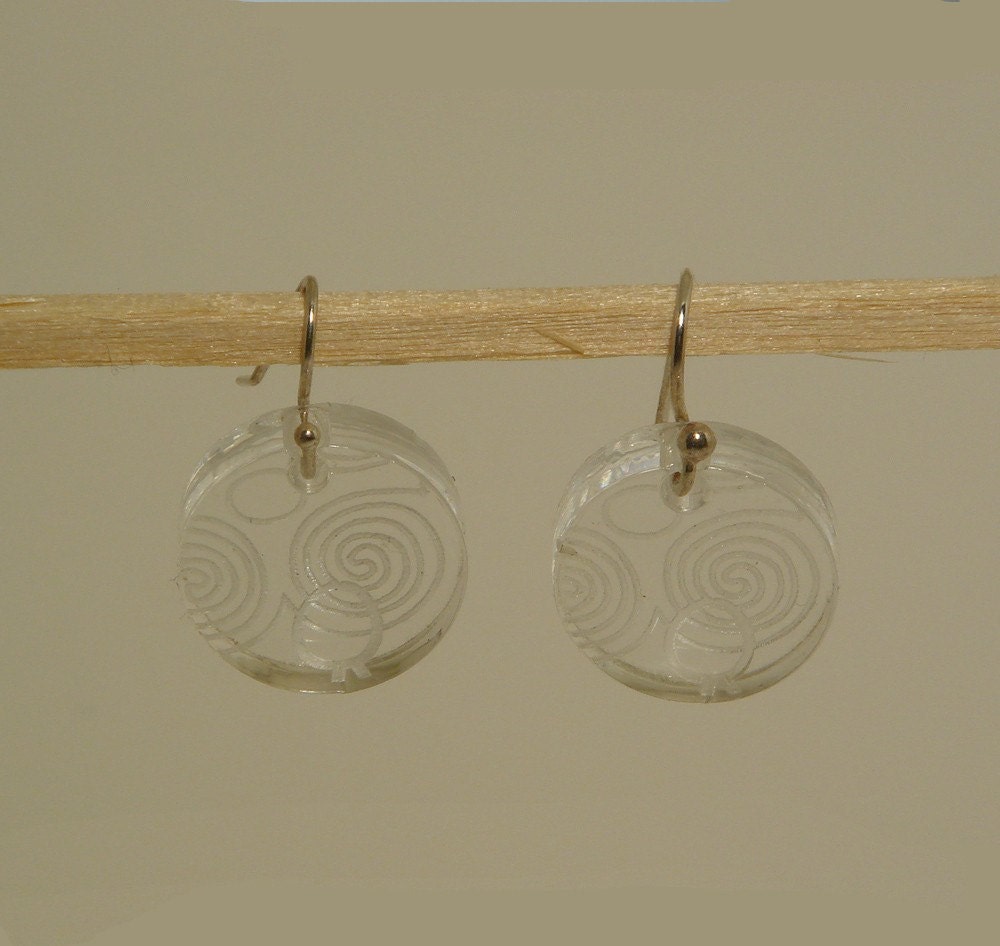 Clairely jewellery - Earrings - Dots on hook, transparent