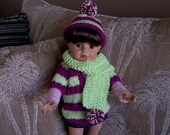 Hat and Scarf Set ,hand knit for American Girl Dolls,and all 18 inch dolls