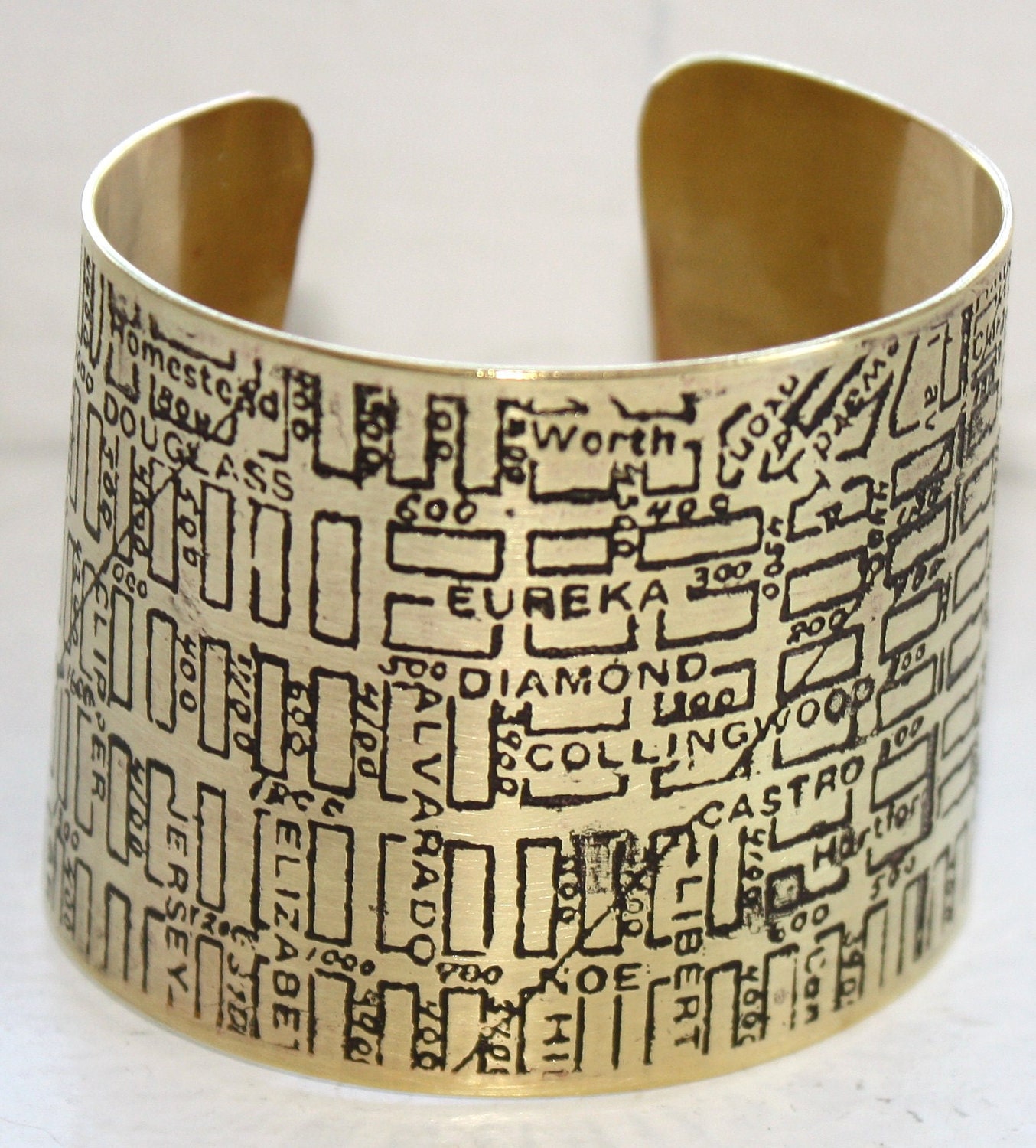 San Francisco Brass Map Cuff