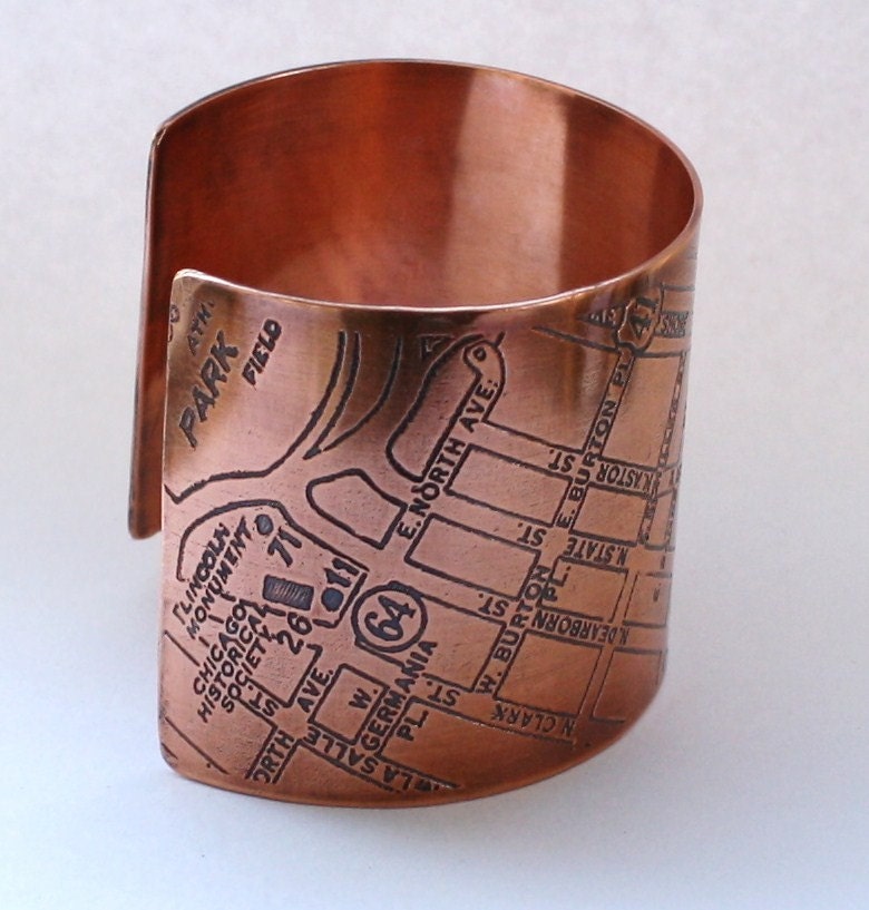 Gold Coast Streeterville Chicago Copper Cuff Bracelet