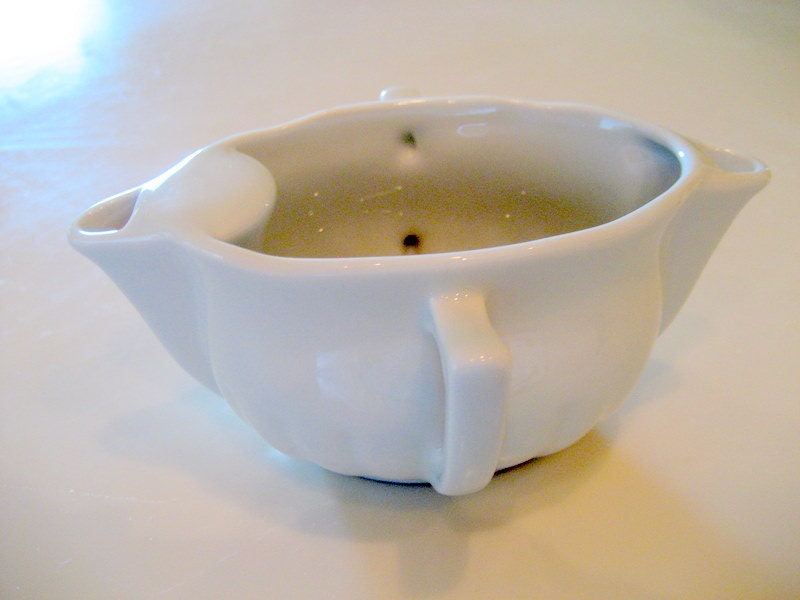 Vintage French Porcelain Gravy Boat Circa 1940s