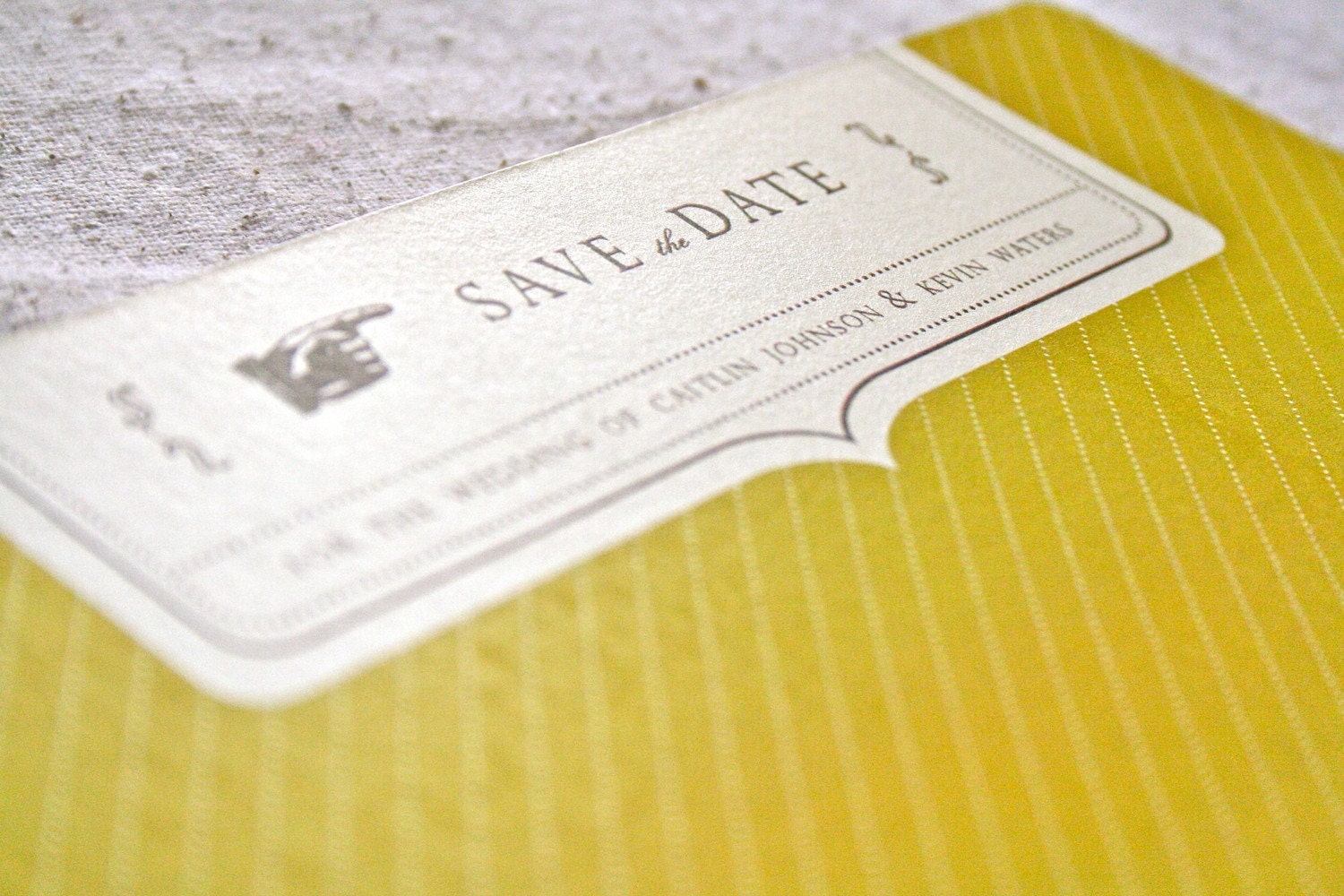 Mustard Vintage Postcard Save the Date