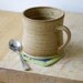 Set of two handmade tea mugs - stoneware pottery mugs glazed in natural brown