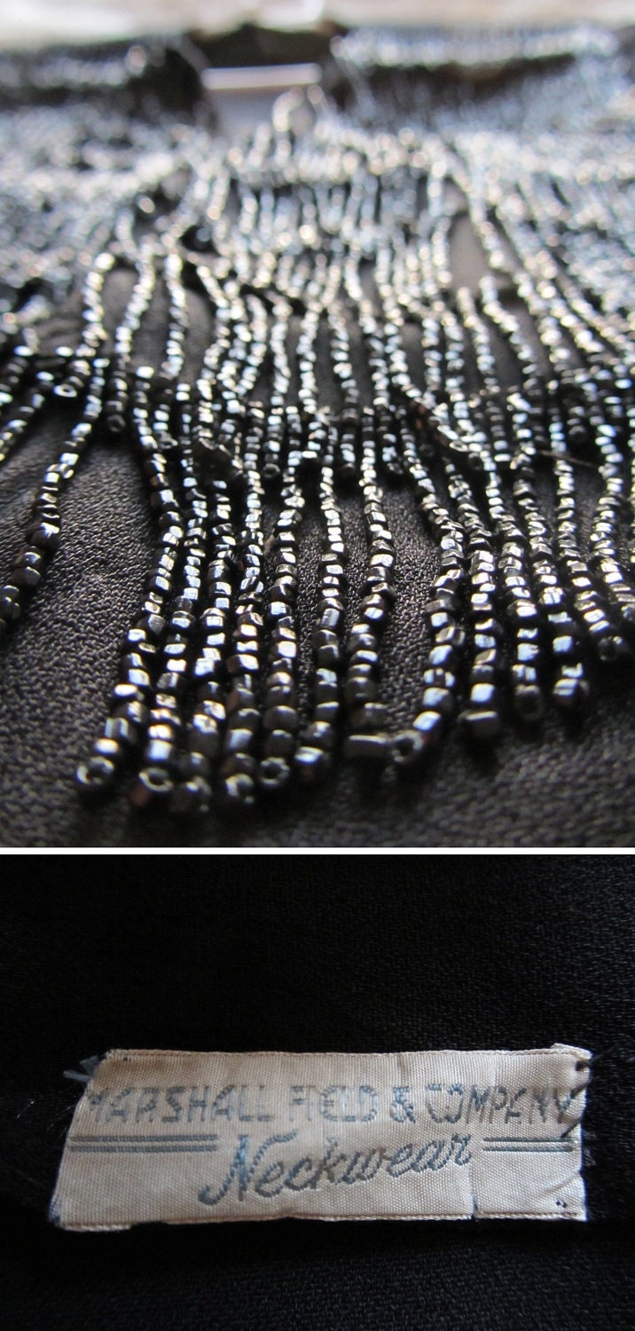 beaded flapper 1930 tap jacket . black tie magicians assitant performer wear .small.medium .sale
