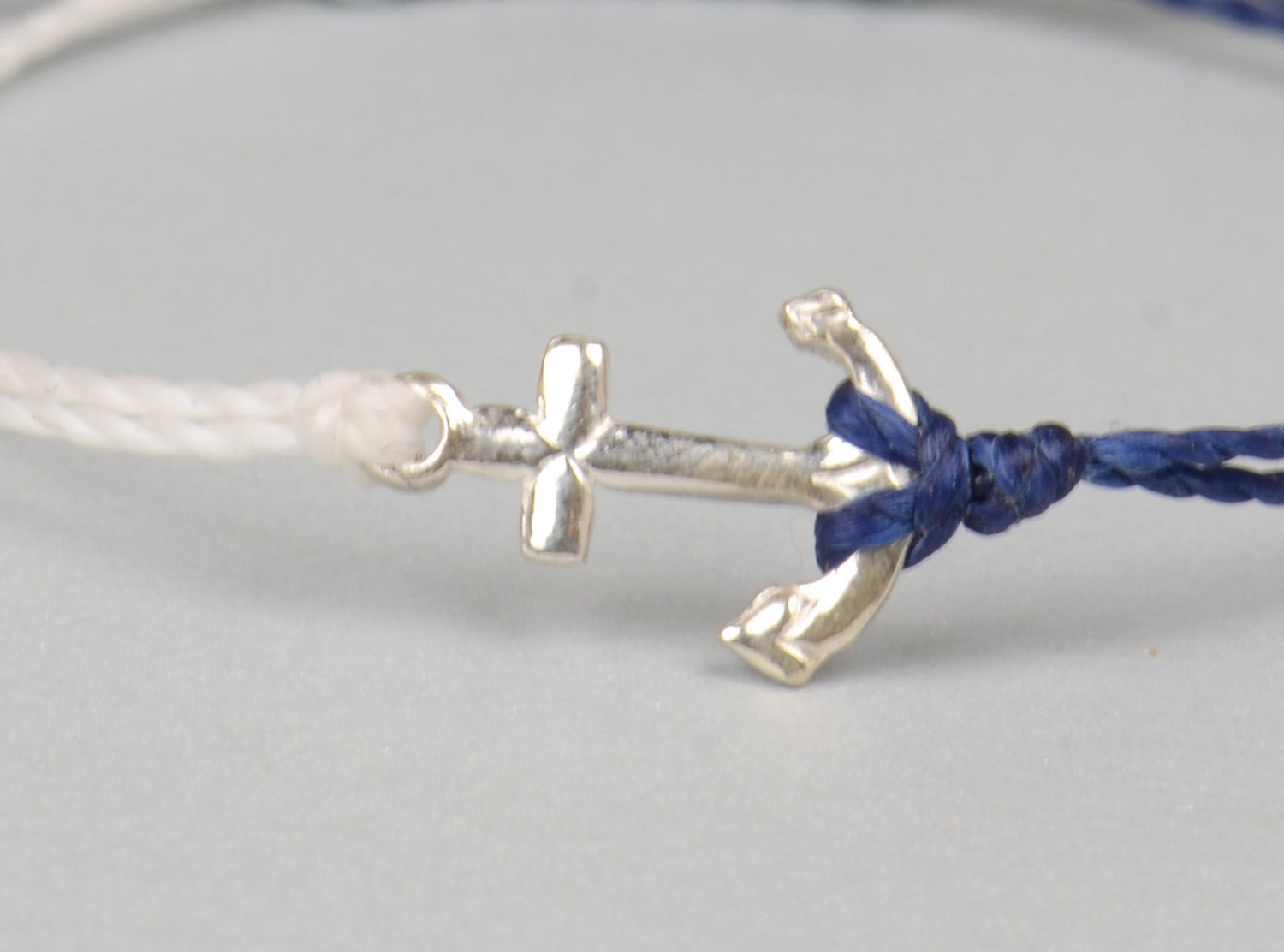 Sterling Silver Anchor charm bracelet