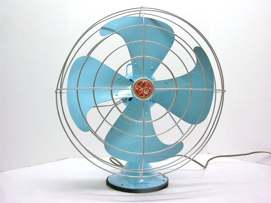 Refurbished Vintage GE Blue Oscillating Electric Fan
