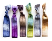 The Nebula Tie Dye Hair Tie Package - 6 Elastic Tie Dye Hair Ties that Double as Bohemian Chic Bracelets by Mane Message on Etsy