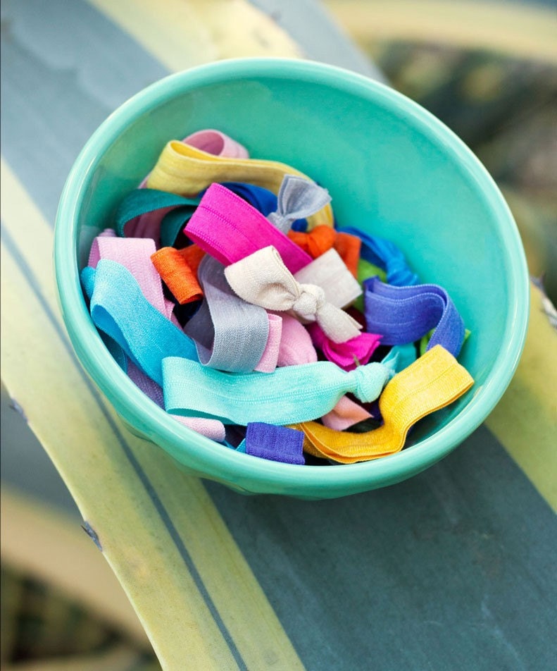 20 Elastic Solid Color Hair Ties that Double as Bracelets by Mane Message on Etsy