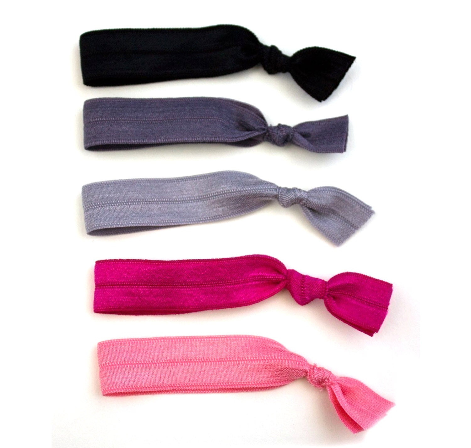 The Girls' Night Out Package - 5 Elastic Solid Color Hair Ties that Double as Bracelets by Mane Message on Etsy