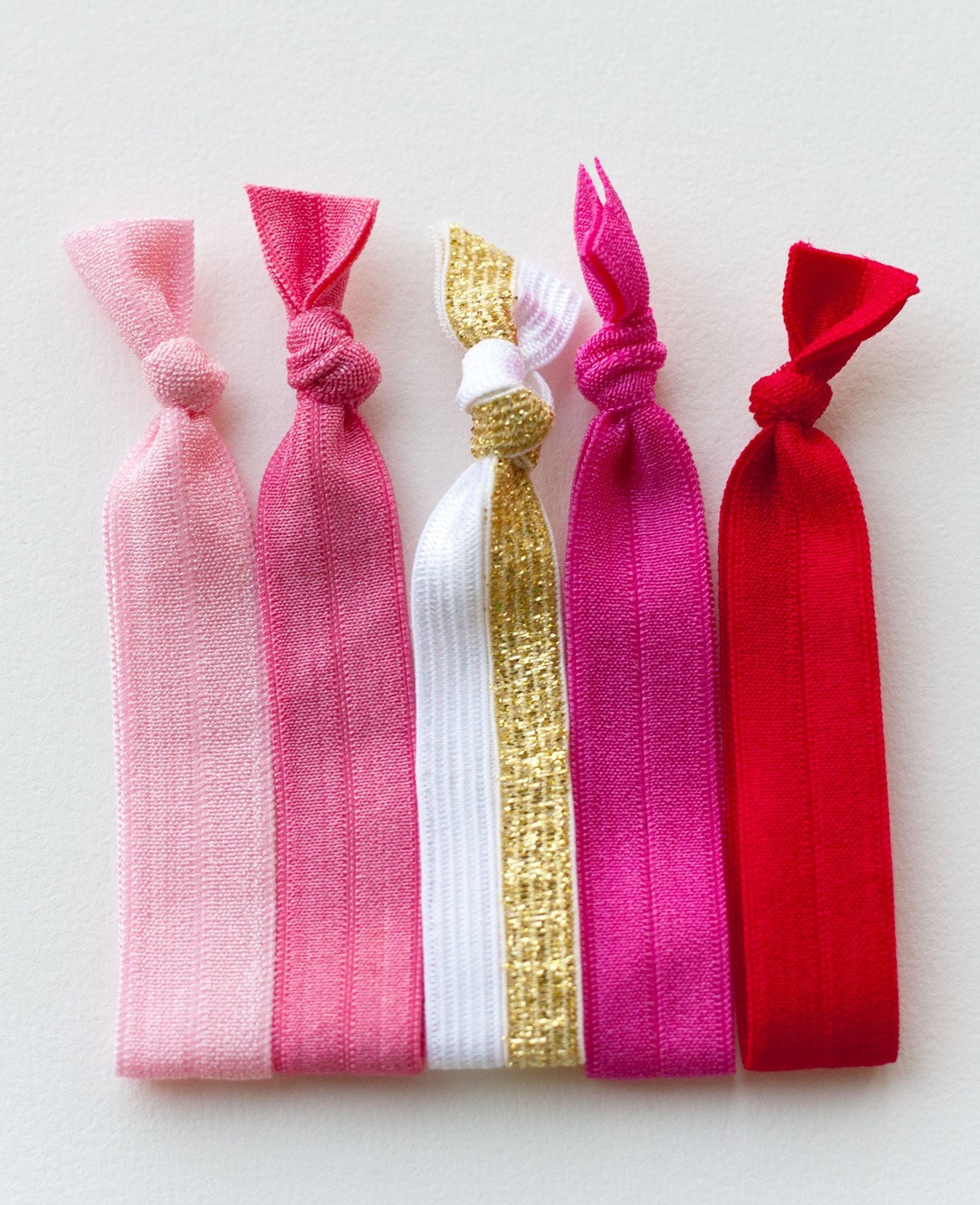 The Cupid Package - 5 Elastic Hair Ties that Double as Bracelets by Mane Message on Etsy