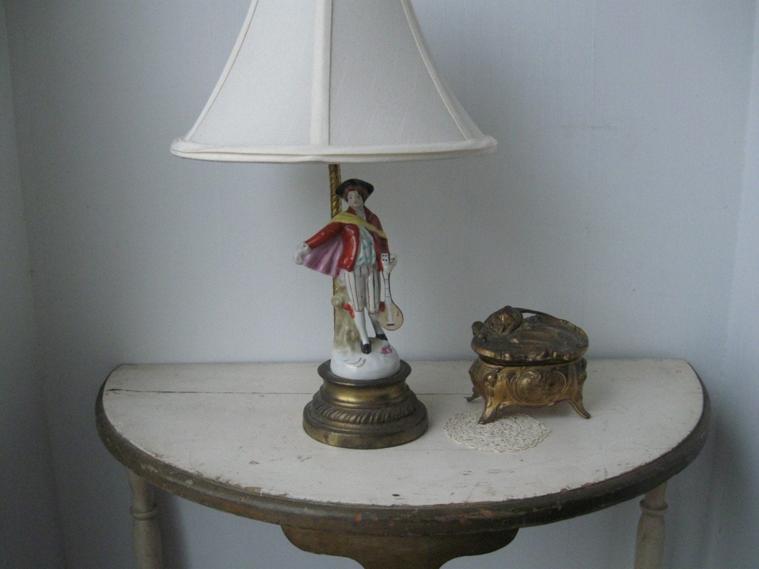 Vintage Figural Lamp, Rococo Style, 1940s