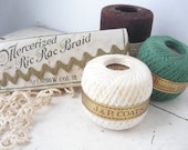 Vintage Ric Rac and Spools of Thread, 1930's unused