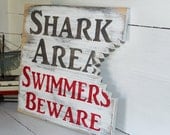 Shark Bite Sign Nautical Nursery Or Coastal Decor - justbeachyshop