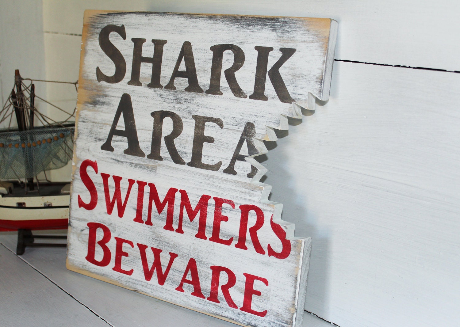 Beach Shark Bite Sign Nautical Nursery Or Coastal Decor
