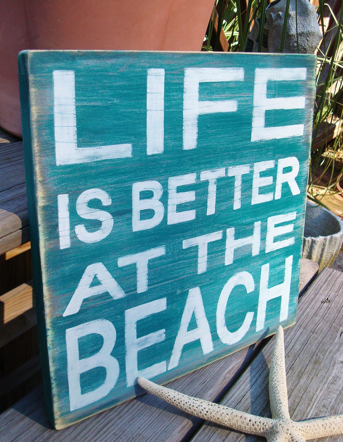Beach Sign Shabby Cottage Coastal Nursery and Nautical Decor