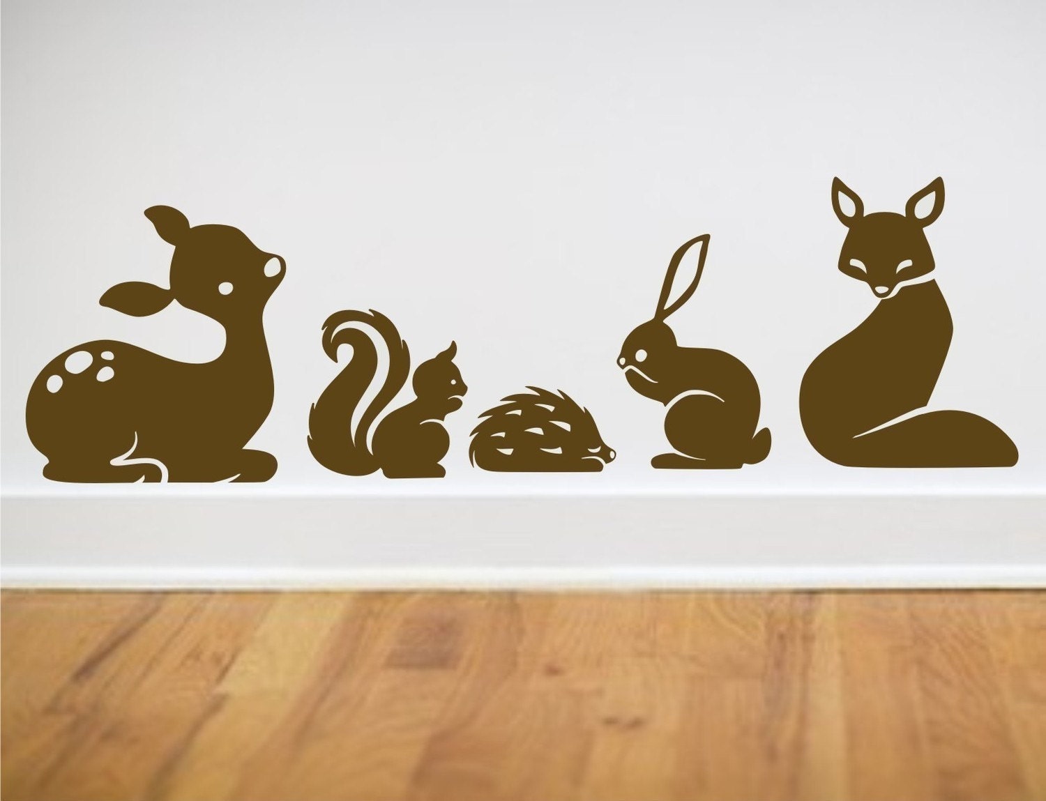 Fairytale Forest set of animal wall decals fox squirrel deer bunny hedgehog LARGE SIZE