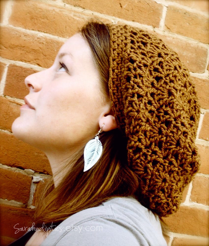 Crochet Slouchy Boho Hat - INSTANT DOWNLOAD - Crochet Pattern PDF