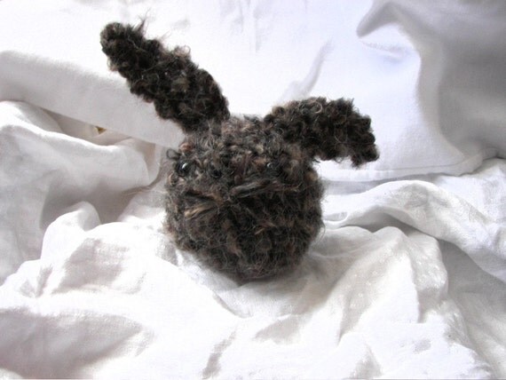 SALE - Spring Cleaning Crochet Dust Bunny Toy in Fluffy Brown - 50 PERCENT OFF