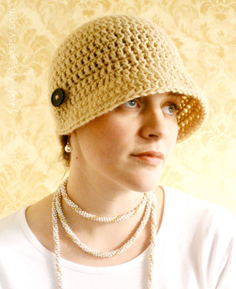 Crochet Flapper Hat with Flower - INSTANT DOWNLOAD - Crochet Pattern PDF