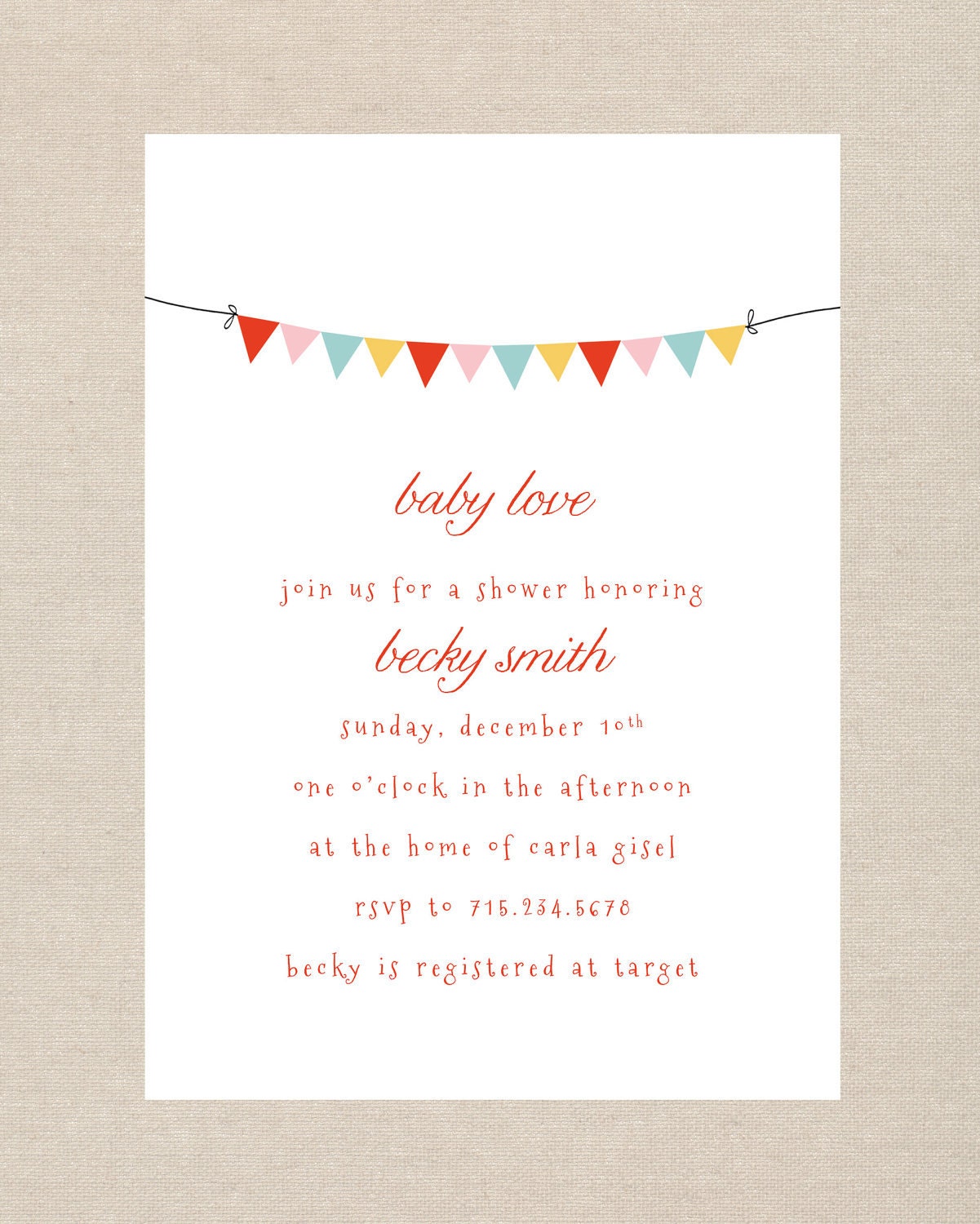 Baby Bunting Shower Invite