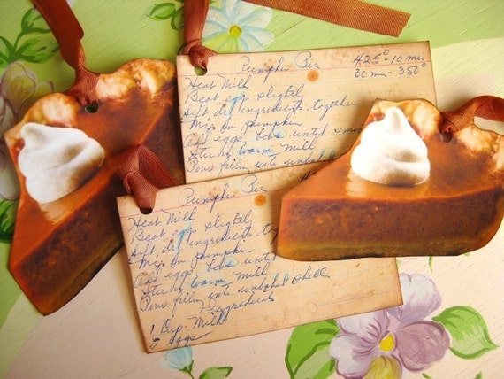 Fall Pumpkin Pie Tags Set of Four