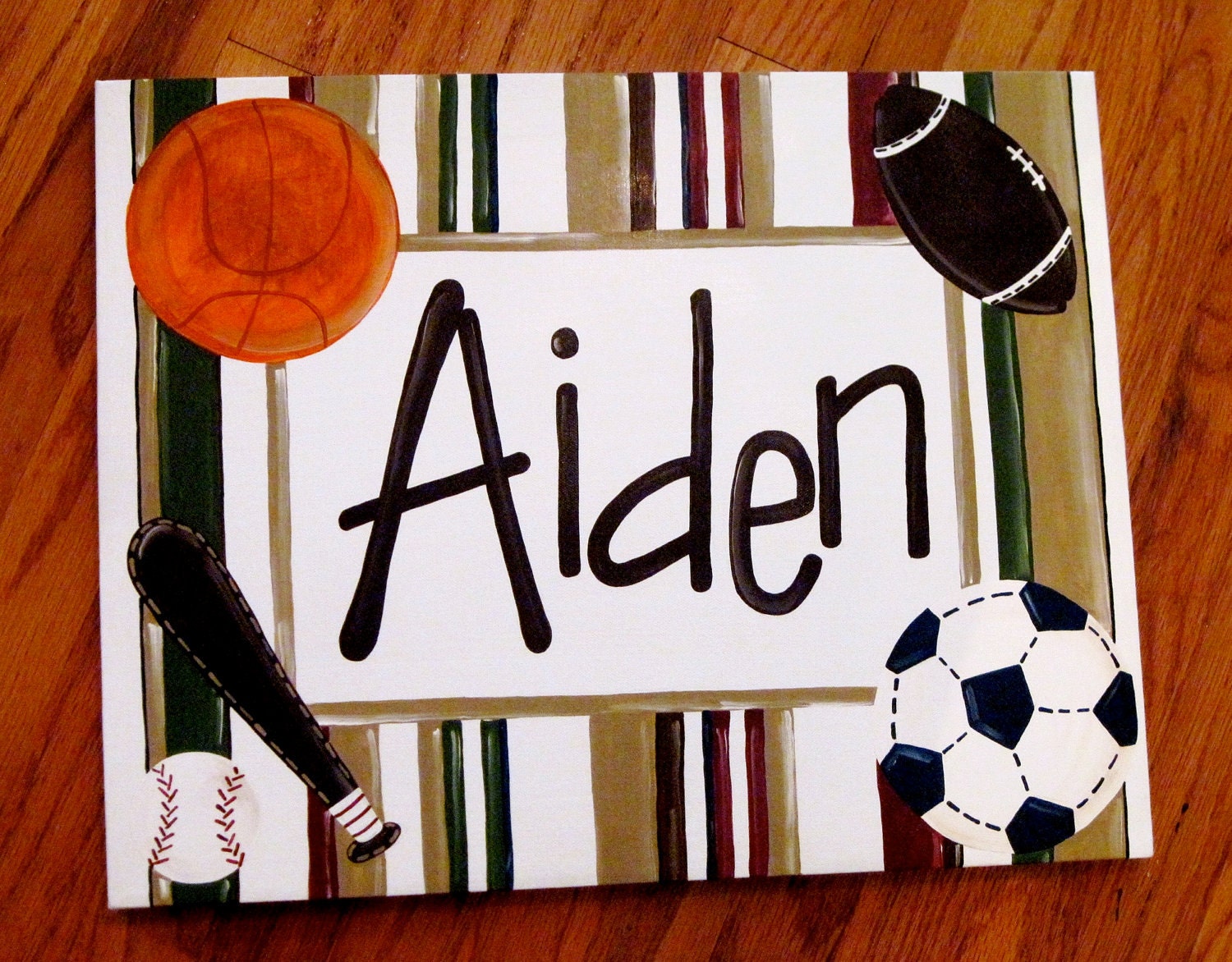 Custom Sports Canvas Sign Football Baseball Soccer Basketball