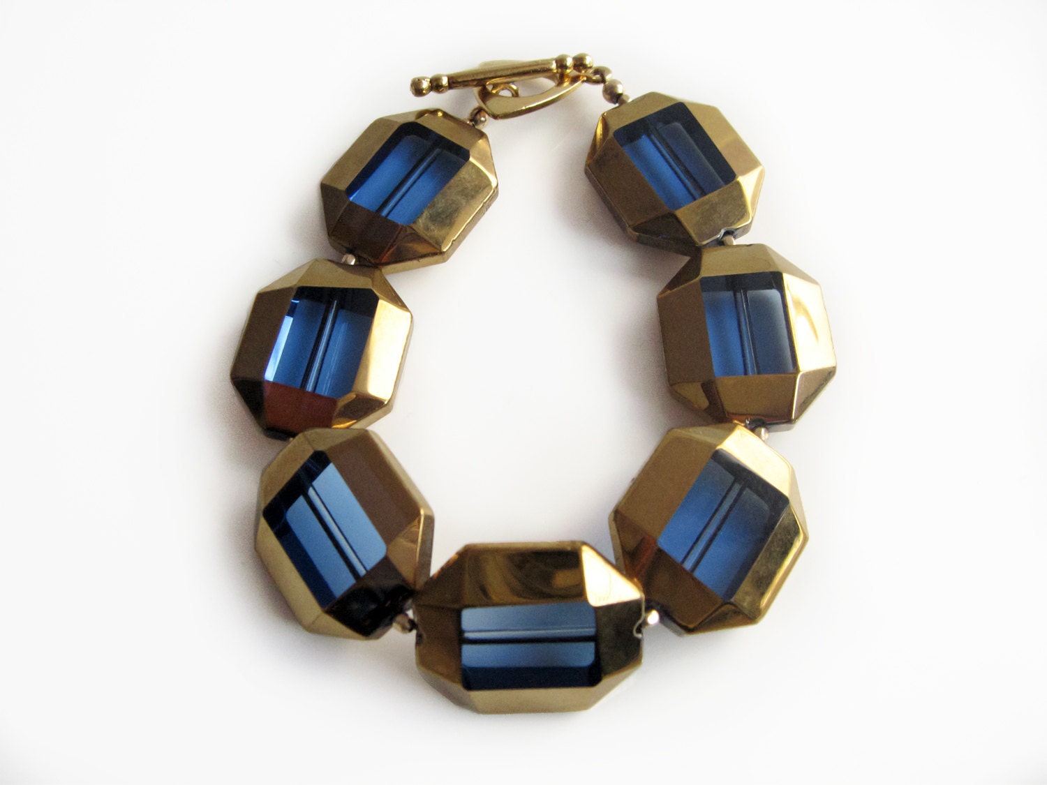 Geometric Sapphire Blue Octogon Bracelet