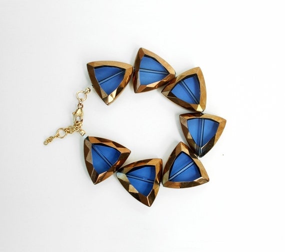 Electric Blue Triangle Bracelet