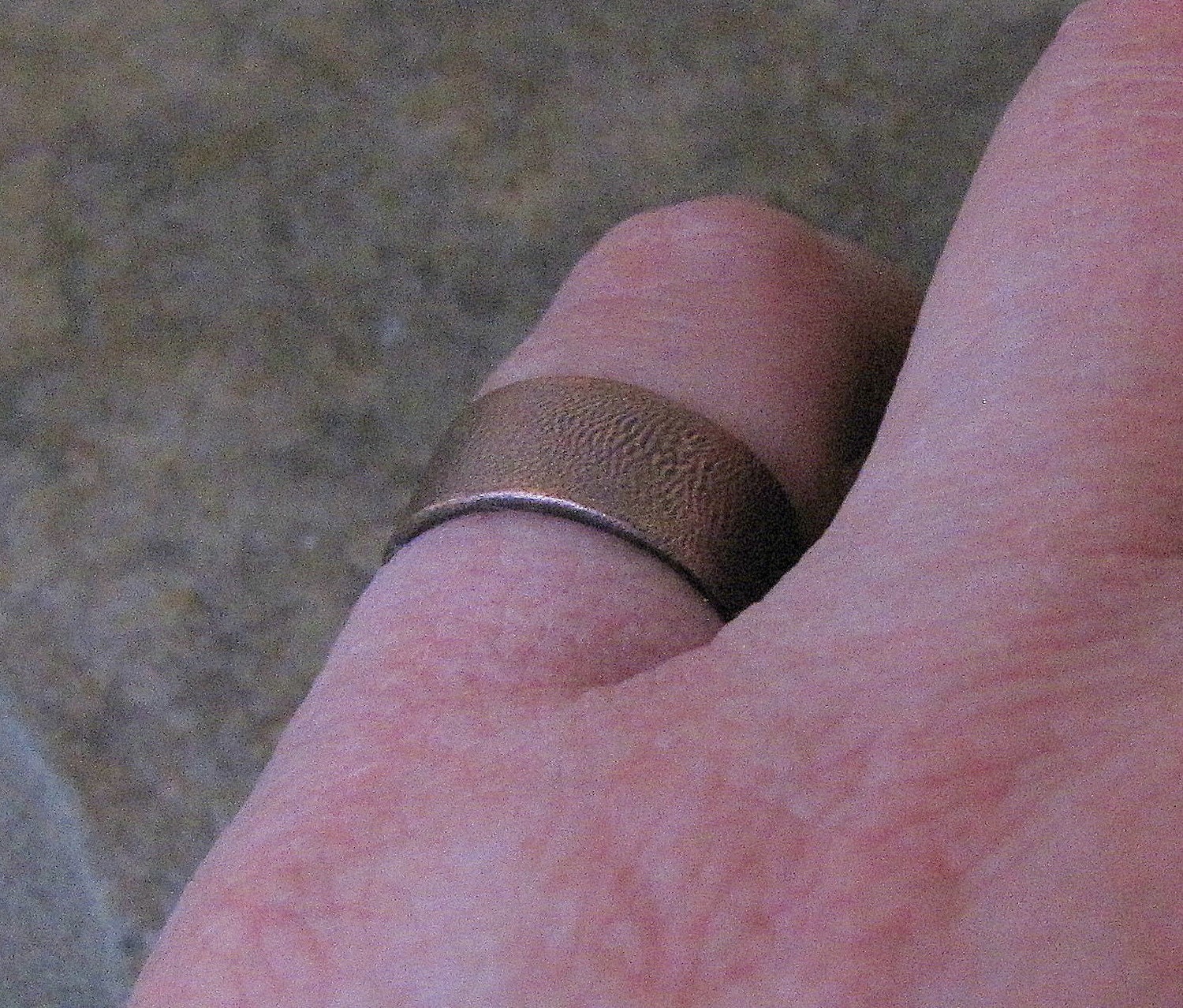 Copper Wide Ring Antiqued Ripple Band Wedding Band Wedding Ring