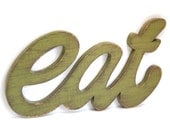 eat sign kitchen decor wood wall decor rustic country Forest Green Moss