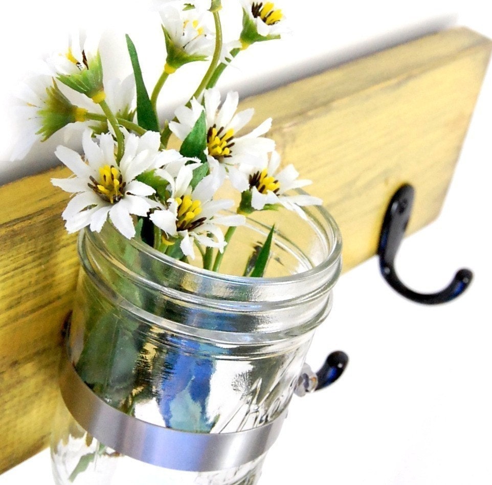 key holder vase Shabby Chic Cottage Style home decor Yellow