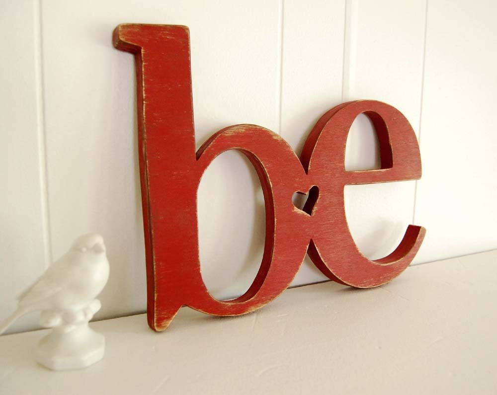 word sign  wooden sign BE rustic red primitive sign country sign Red or YOU CHOOSE