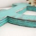 SALE -- Wall letter P wood letter AQUA teal turquoise wood sign