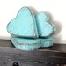 Wood Hearts aquamarine turquoise cottage decor wall art