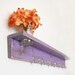 Wood shelf Shabby chic furniture coat hanger Purple Lilac silver hooks 36"