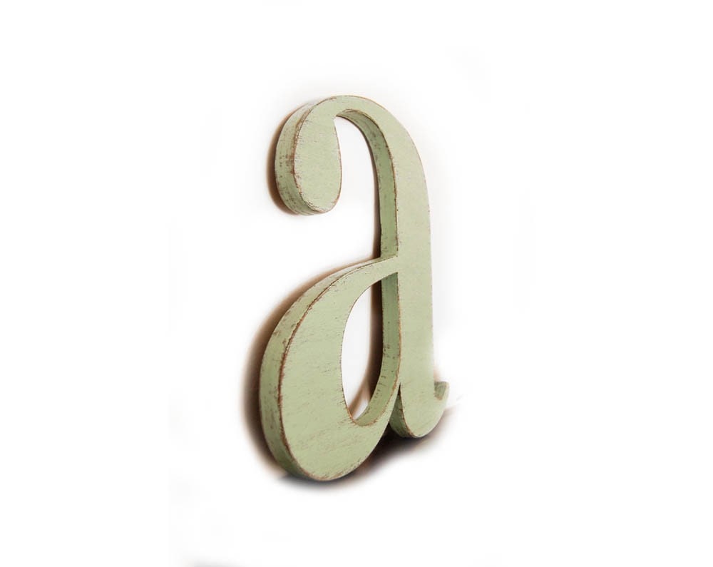 nursery wall letters wood - Letter A - wood signs wall sign cottage decor Seafoam Green - Sweet Mint