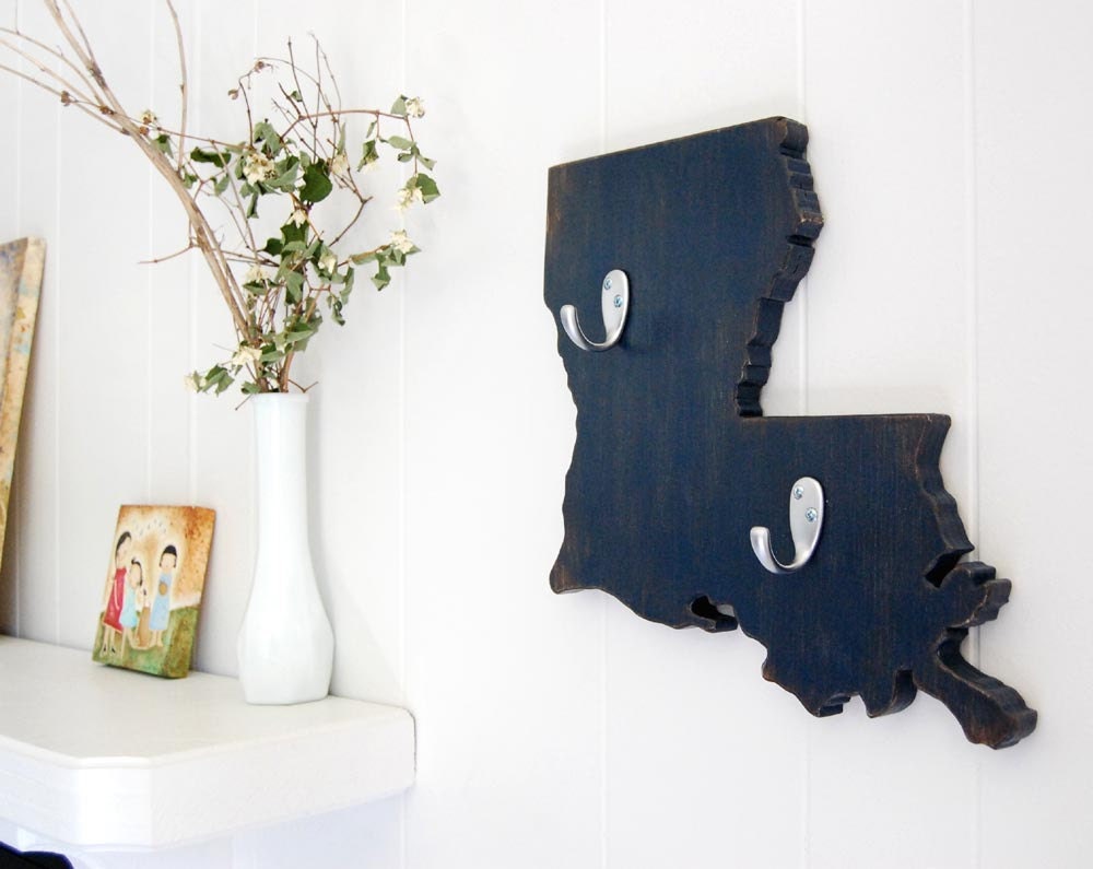 Louisiana key hook - home organizer - coat hanger - americana nautical Navy Blue or you choose color