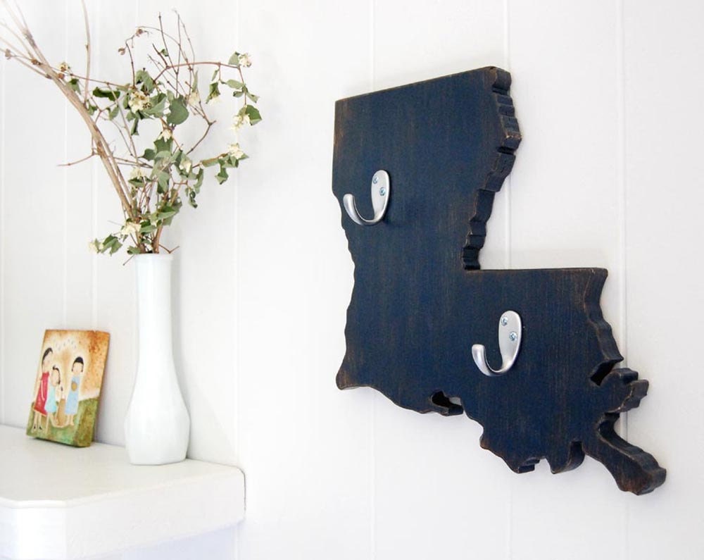 Louisiana key hook - home organizer - coat hanger - americana nautical Navy Blue or you choose color