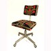Suzani Office Chair - Blooming Pomegranate Tree - 1950's Black Velvet