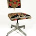 Suzani Office Chair - Blooming Pomegranate Tree - 1950's Black Velvet