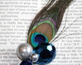 True Blue Love - Peacock and Crystal Boutonniere