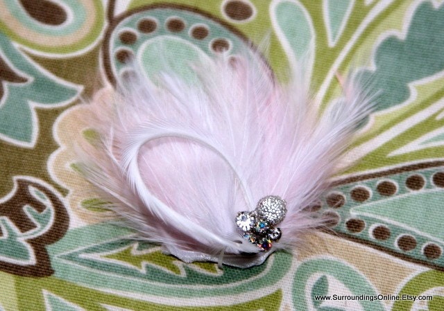 Soft Blush Pink Veil Comb and Fascinator