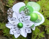 Black, White, and Green All Over -  Guitar Pick, Sheet Music Boutonniere